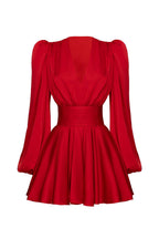 Janice V-Neck Puff Sleeve Mini Dress Flowering Girl
