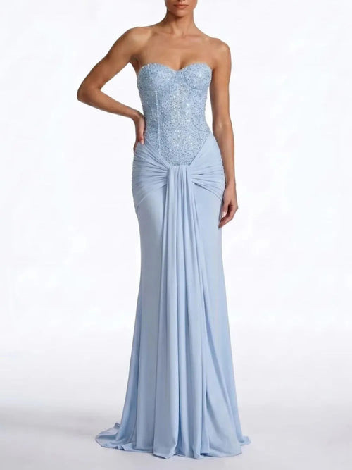 Belric Strapless Sequin Maxi Dress Flowering Girl