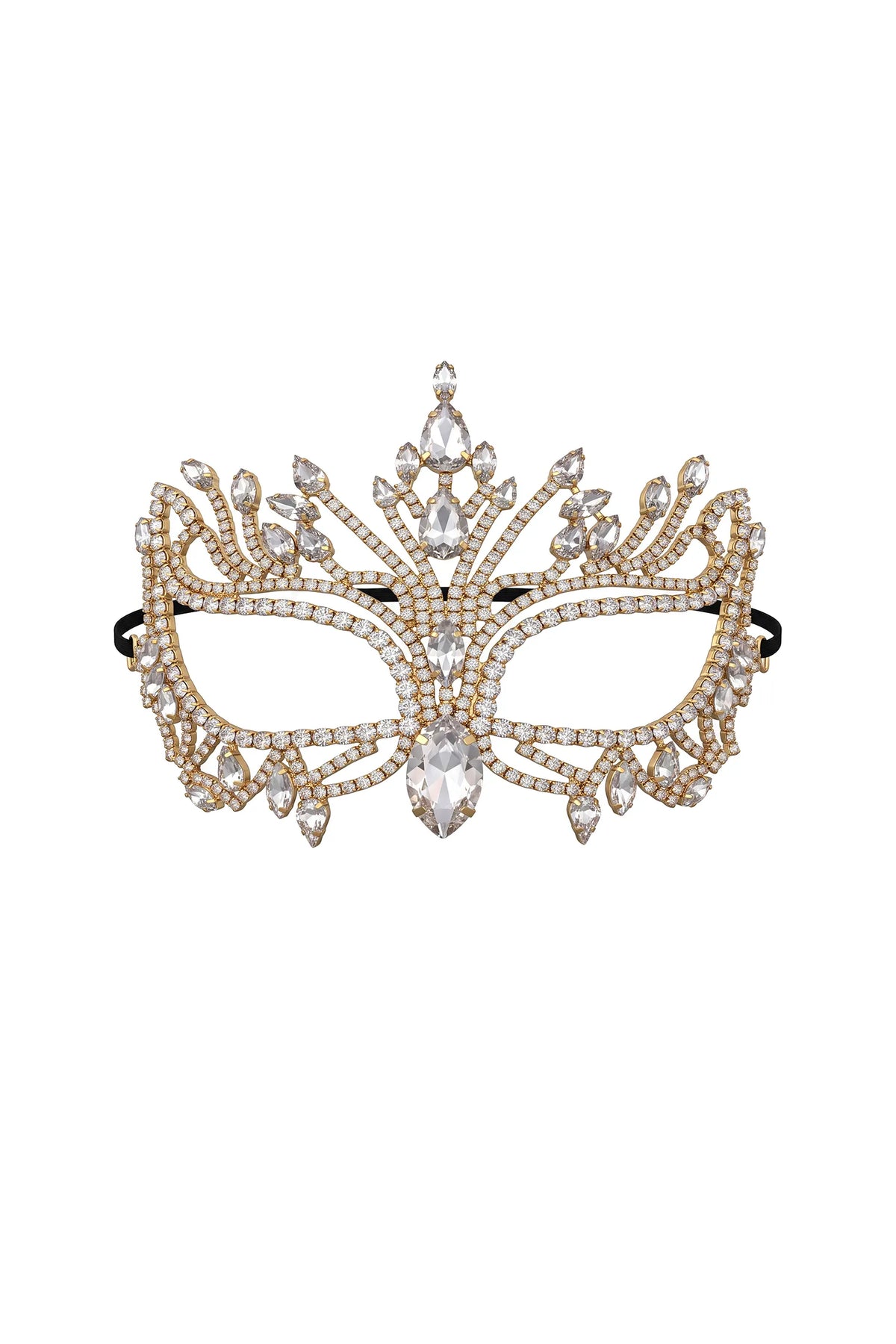 Gunnhild Luxurious Rhinestone Crown Style Masquerade Mask Flowering Girl