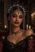 Peggie Gothic Spiked Halo Crown Tassel Headpiece Flowering Girl