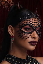 Samira Gothic Crystal Mesh Tassel Mask Flowering Girl