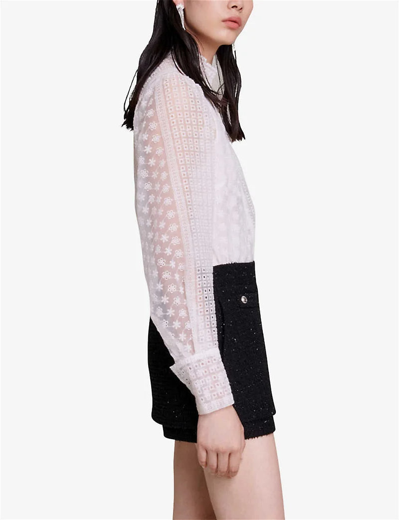 EMBROIDERED COTTON-BLEND SHIRT Flowering Girl