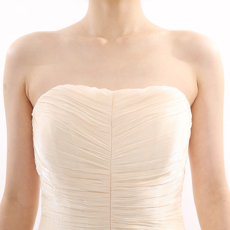 Jessia Strapless Wrinkle Mini Dress Flowering Girl