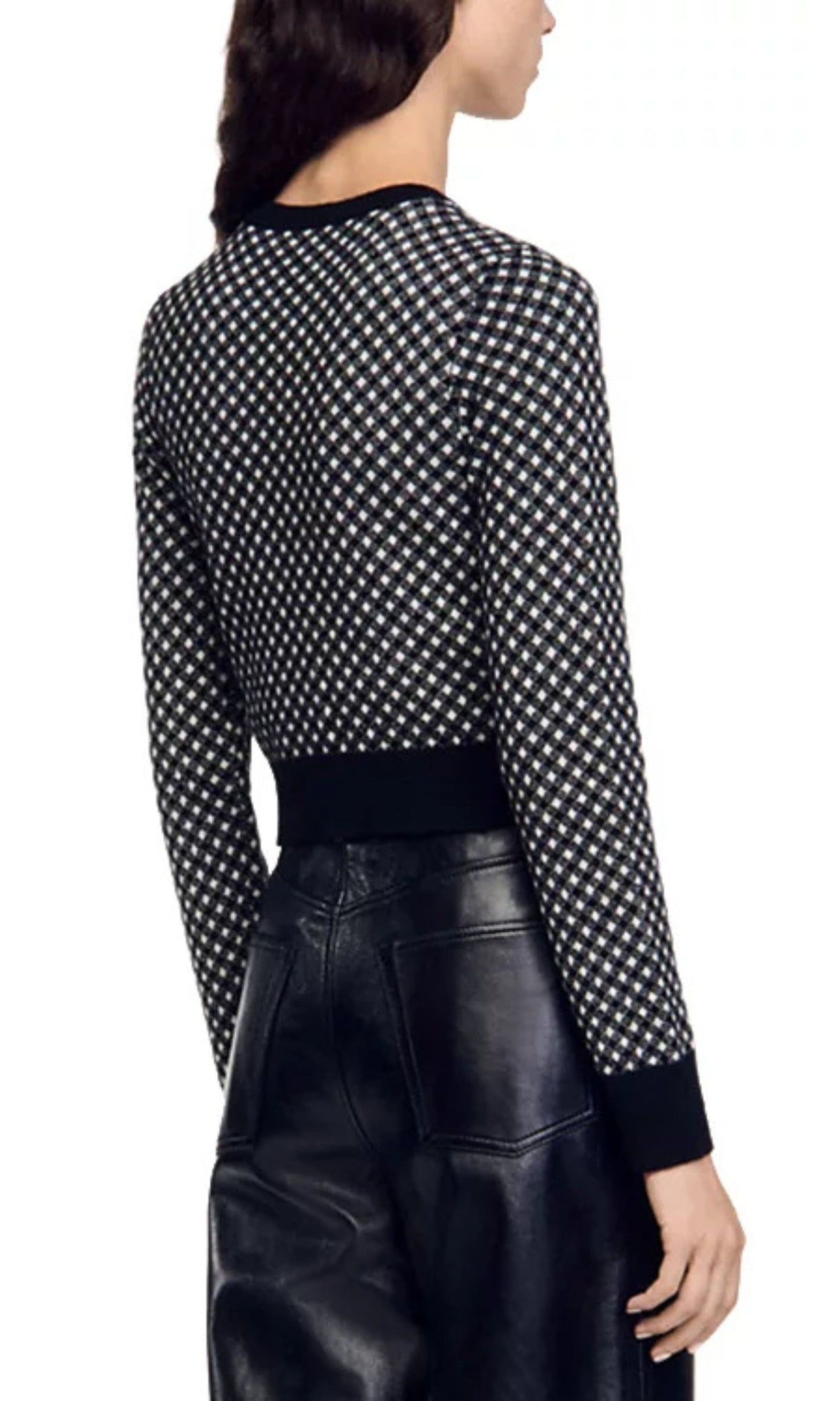 Jessy Two Tone Check Jacquard Cardigan Flowering Girl