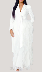 Dataya Mesh Patchwork Coat in White Flowering Girl