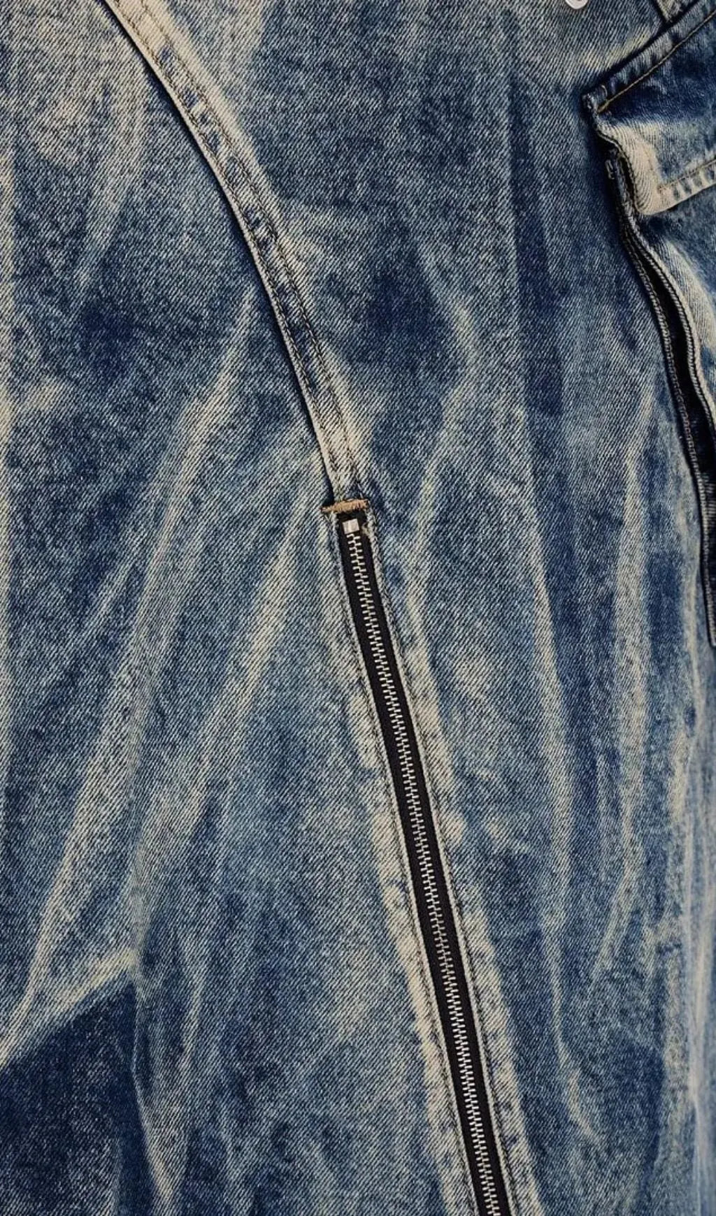 Jamie Deconstruct Bleached Denim Maxi Skirt Flowering Girl