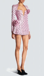 Polka Dots Short Printed Dress Flowering Girl