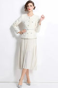 Cream Sequin Boucle Tailored Midi Dress Flowering Girl