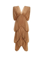 Misa V-Neck Pleated Maxi Dress Flowering Girl