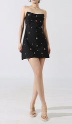Elvi Black Strapless Diamond Mini Dress Flowering Girl