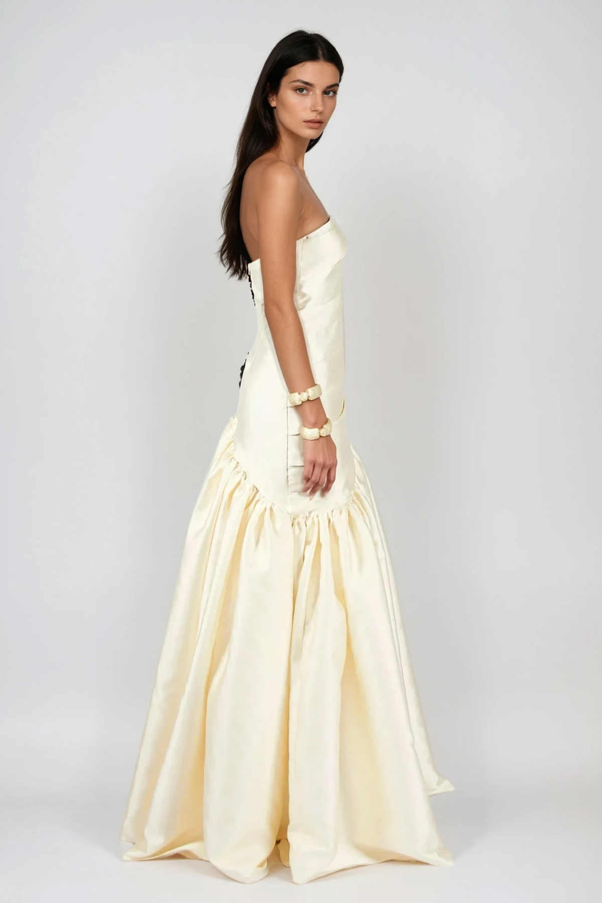 sara Satin Braided Rope Maxi Dress Flowering Girl