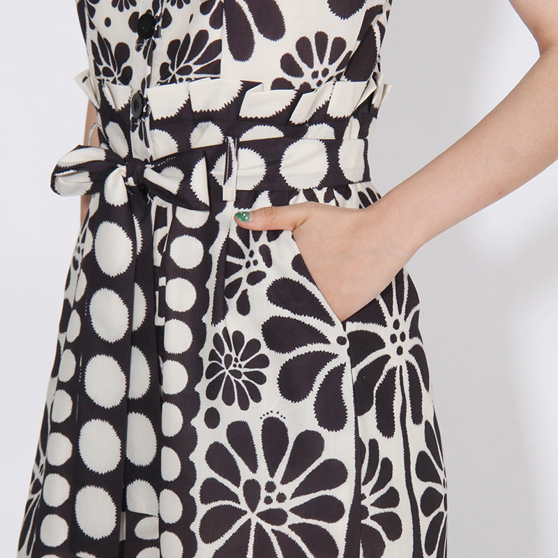 Asatira Black Printed Romper Flowering Girl
