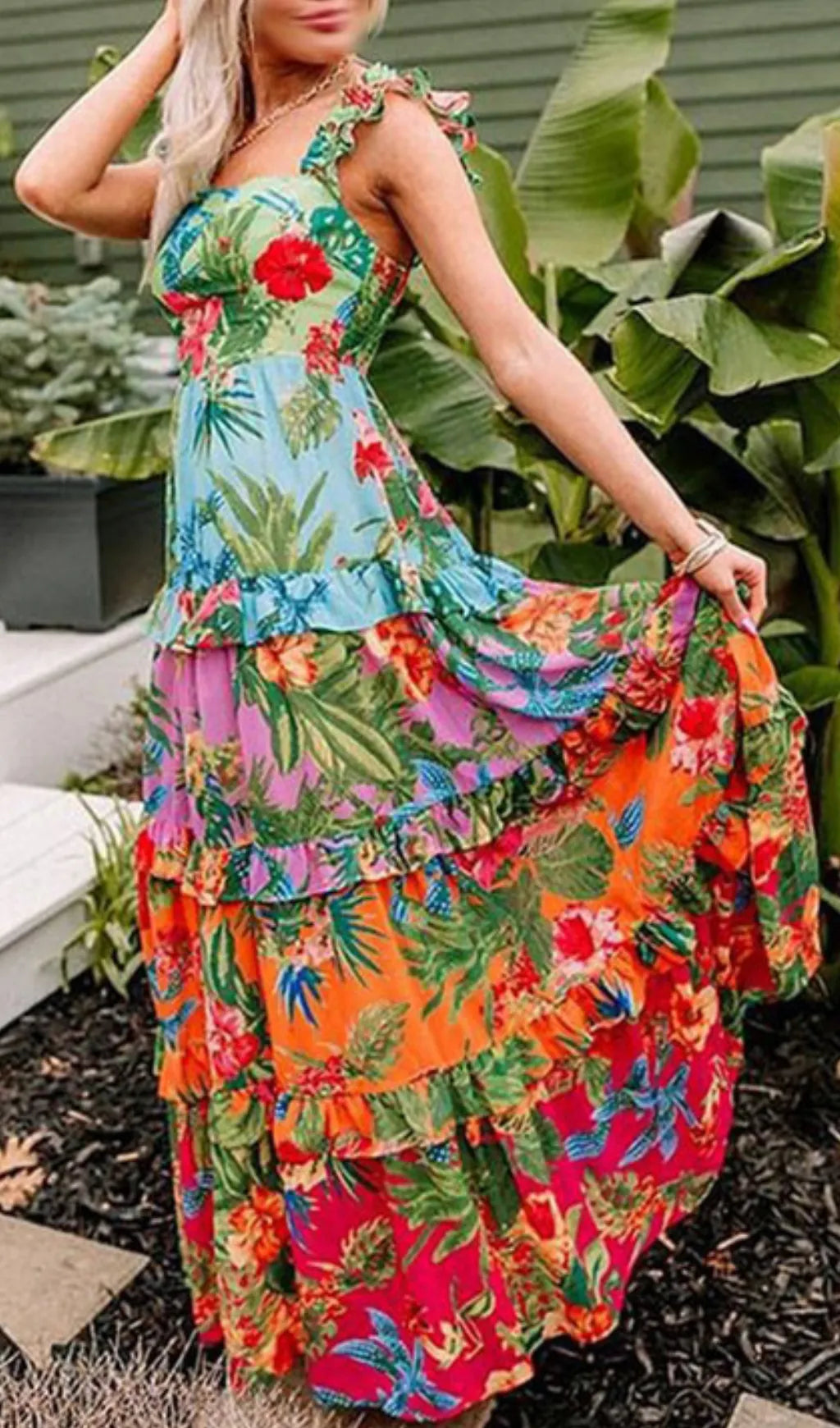 Emeline Printed One-Piece Swimsuit & Skirt Flowering Girl