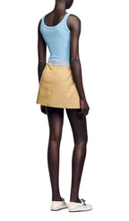 Short Dual Material Skirt Flowering Girl