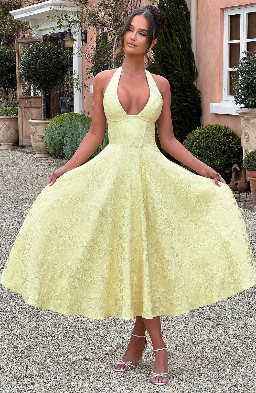 Effie Midi Dress - Lemon Flowering Girl