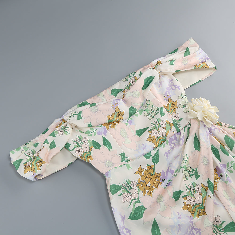 Aviya Floral Off Shoulder Strap Mini Dress Flowering Girl