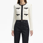 CREAM TEXTURED KNIT CARDIGAN Flowering Girl
