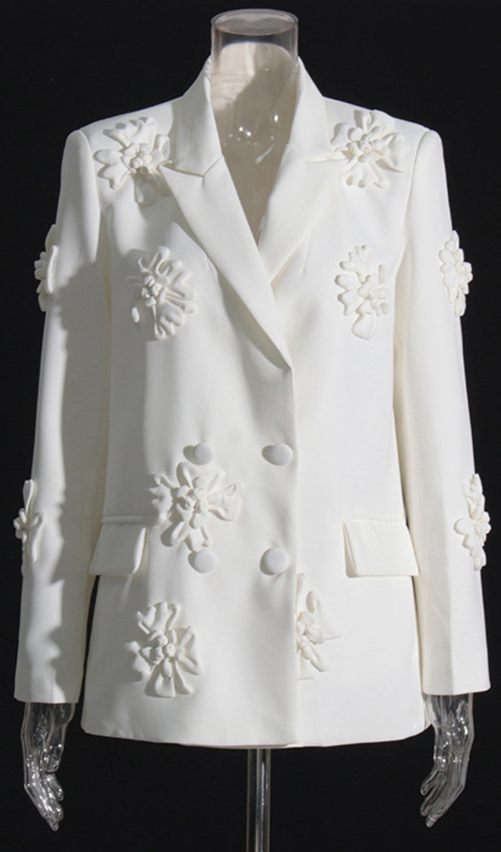 Acedia White Three Dimensional Floral Suit Flowering Girl