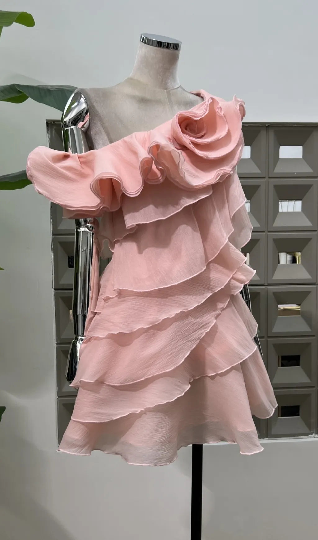 Erin Flower Ruffle Mini Dress Flowering Girl