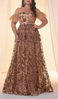 Gezana Sequin Mesh Plus Size Maxi Dress Flowering Girl