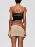Fumiyo Spaghetti Crystal Mesh Mini Dress Flowering Girl