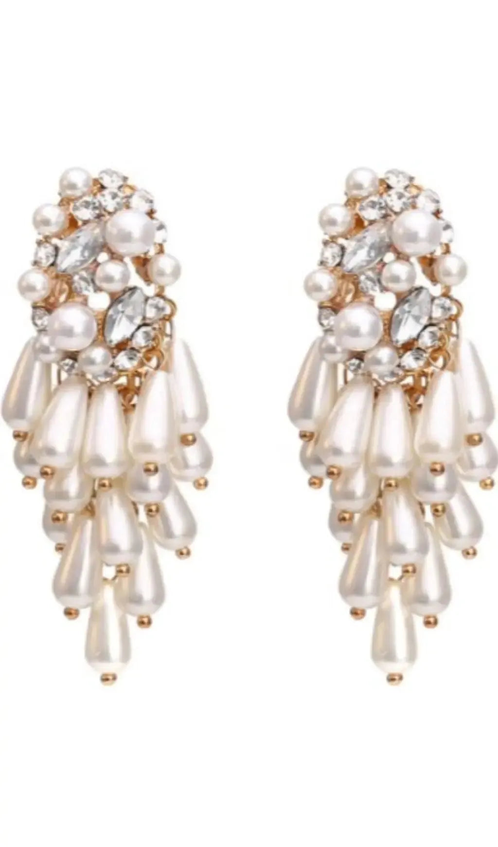 Pearl Tassel Diamond Earrings Flowering Girl