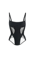 BLACK ILLUSION BONDED PANELLED CORSET TOP Flowering Girl