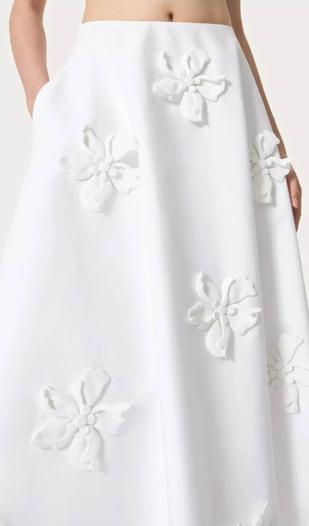 Annissa White Embroidered Midi Skirt Flowering Girl
