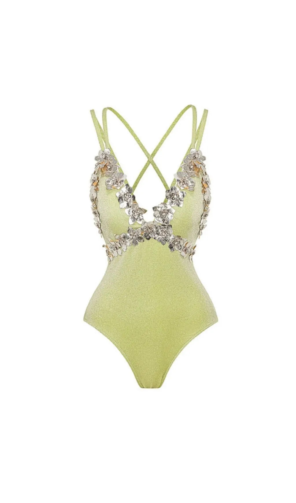 Kristie Green Flower One-Piece Swimsuit & Sarong Flowering Girl