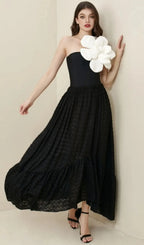 Anne Black Exaggerated 3D Flower Top Flowering Girl