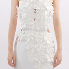 Jezel White Halter Flower Maxi Dress Flowering Girl