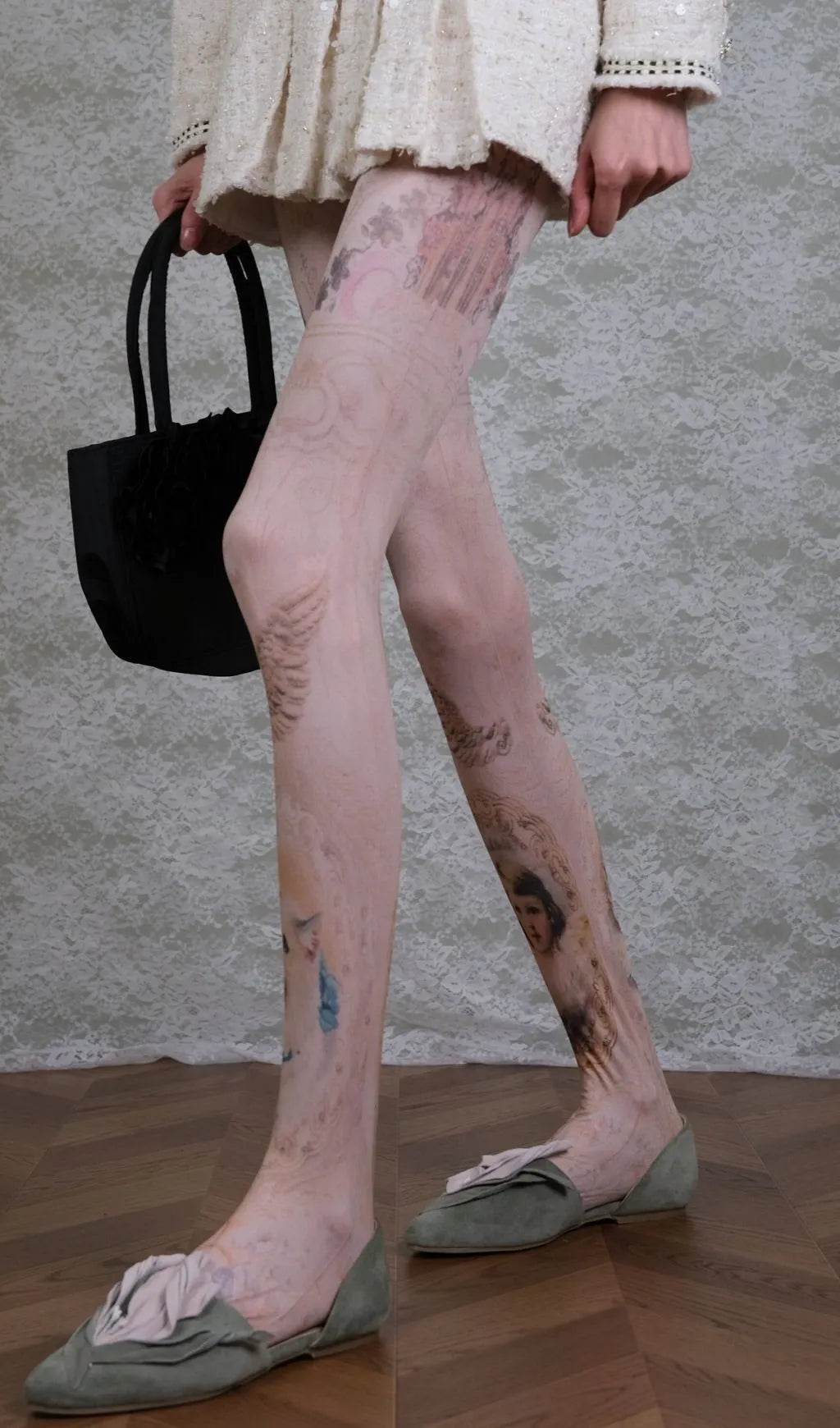 Angel Girl Painting Tights Flowering Girl