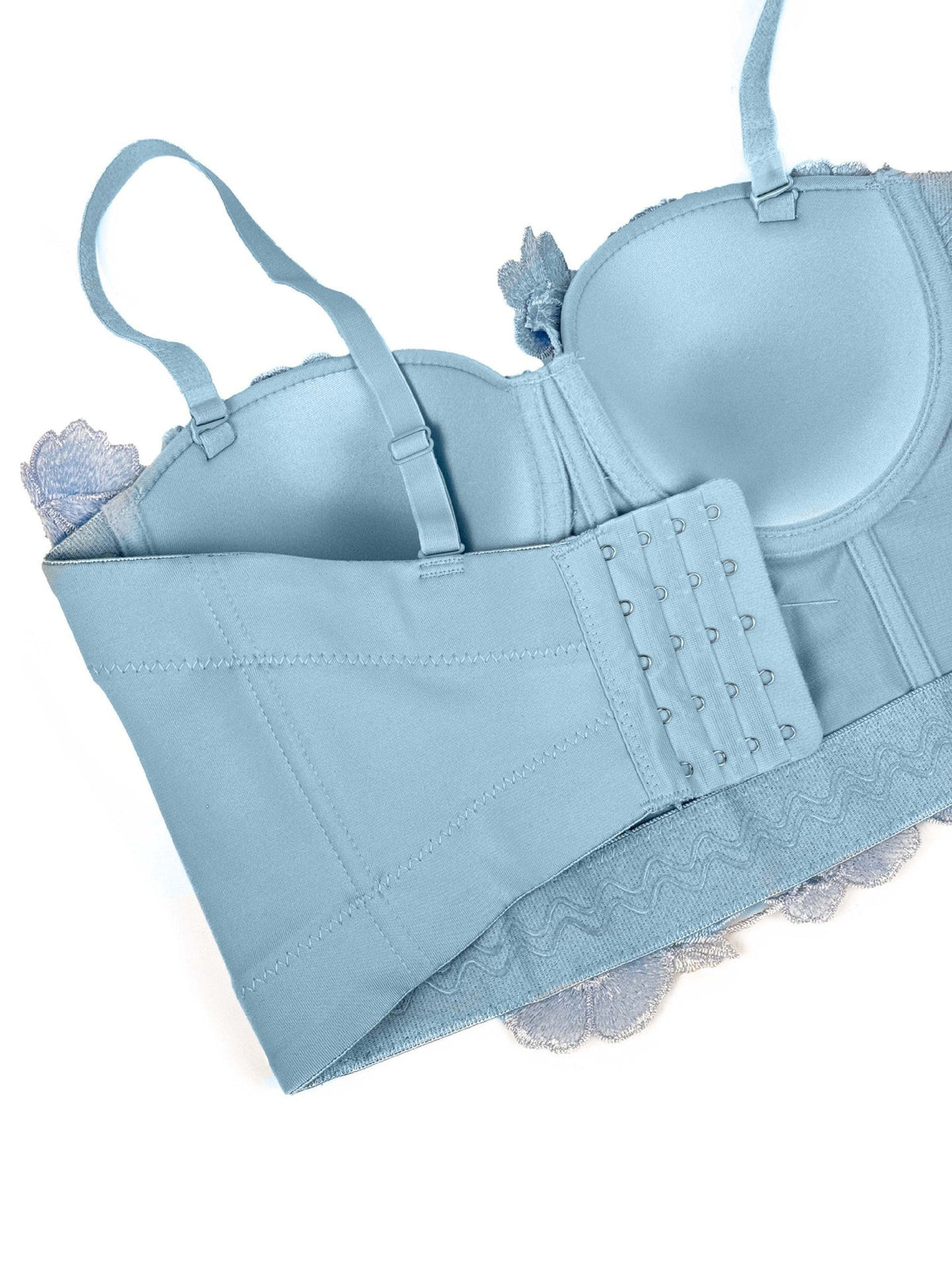 3D Flower Diamond Corset In Blue Flowering Girl