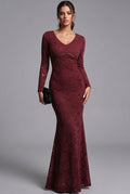 burgundy floral lace mermaid dress Flowering Girl