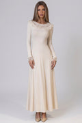 Cream Fine Knit Jersey Fit-and-Flare Dress Flowering Girl