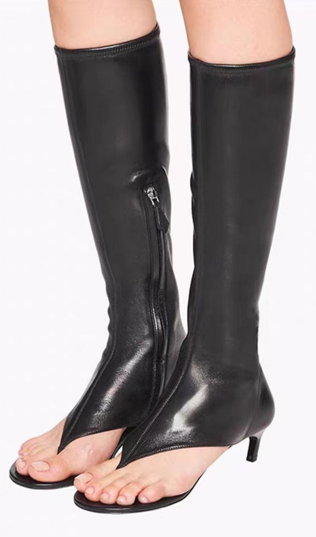 Andrej Cutout Leather Boots Flowering Girl
