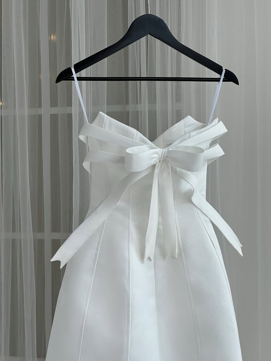 White Bow Embellished Strapless Mini Dress Flowering Girl
