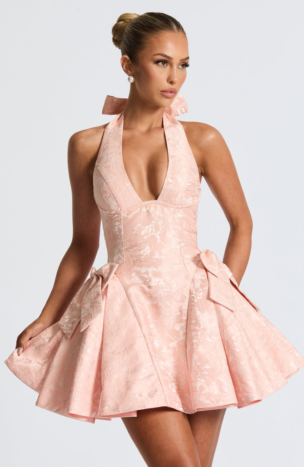 Jocelyn Mini Dress - Soft Peach Flowering Girl