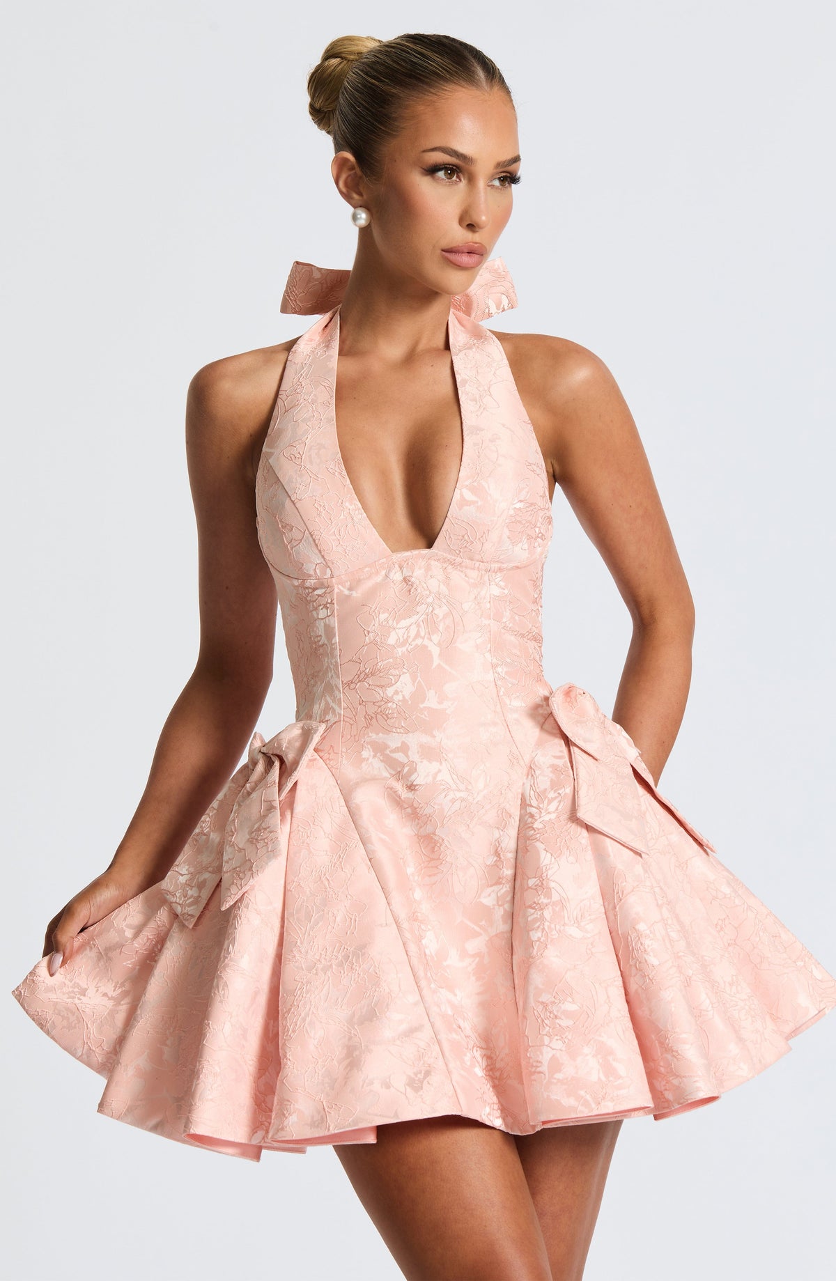 Jocelyn Mini Dress - Soft Peach Flowering Girl