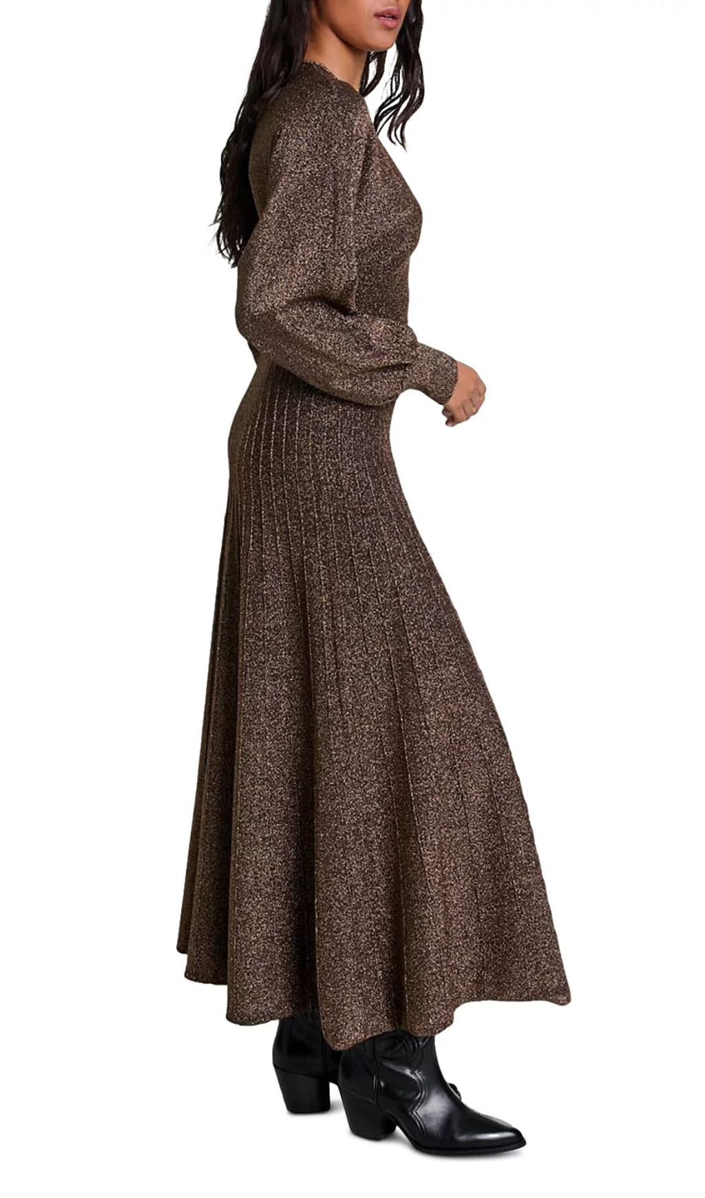 Rillante Metallic Knit Maxi Dress Flowering Girl