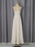 Melis Grey Strapless Flower Maxi Dress Flowering Girl