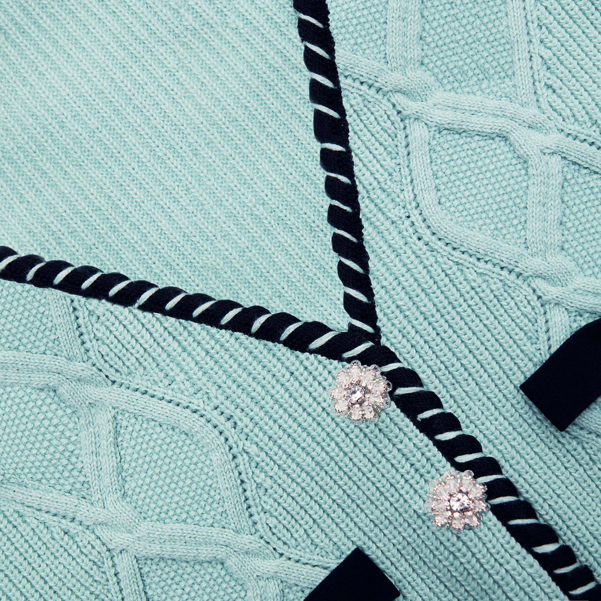 MINT CABLE KNIT CROPPED CARDIGAN Flowering Girl