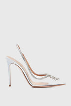 Arabela Rhinestone Embellished Pumps - Silver Flowering Girl