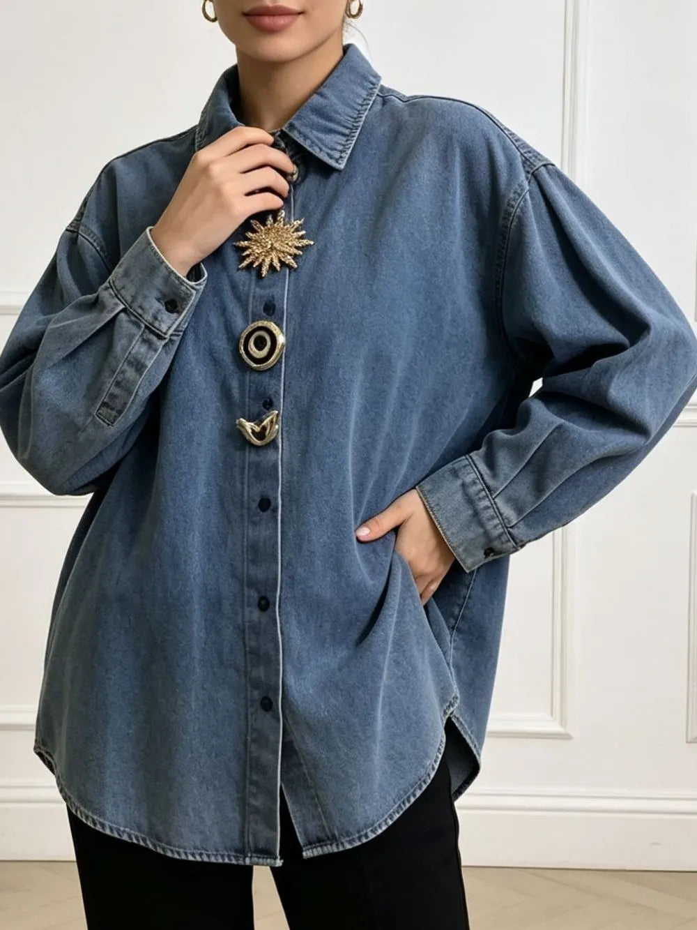 Meaghan Denim Shirt Flowering Girl