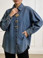 Meaghan Denim Shirt Flowering Girl