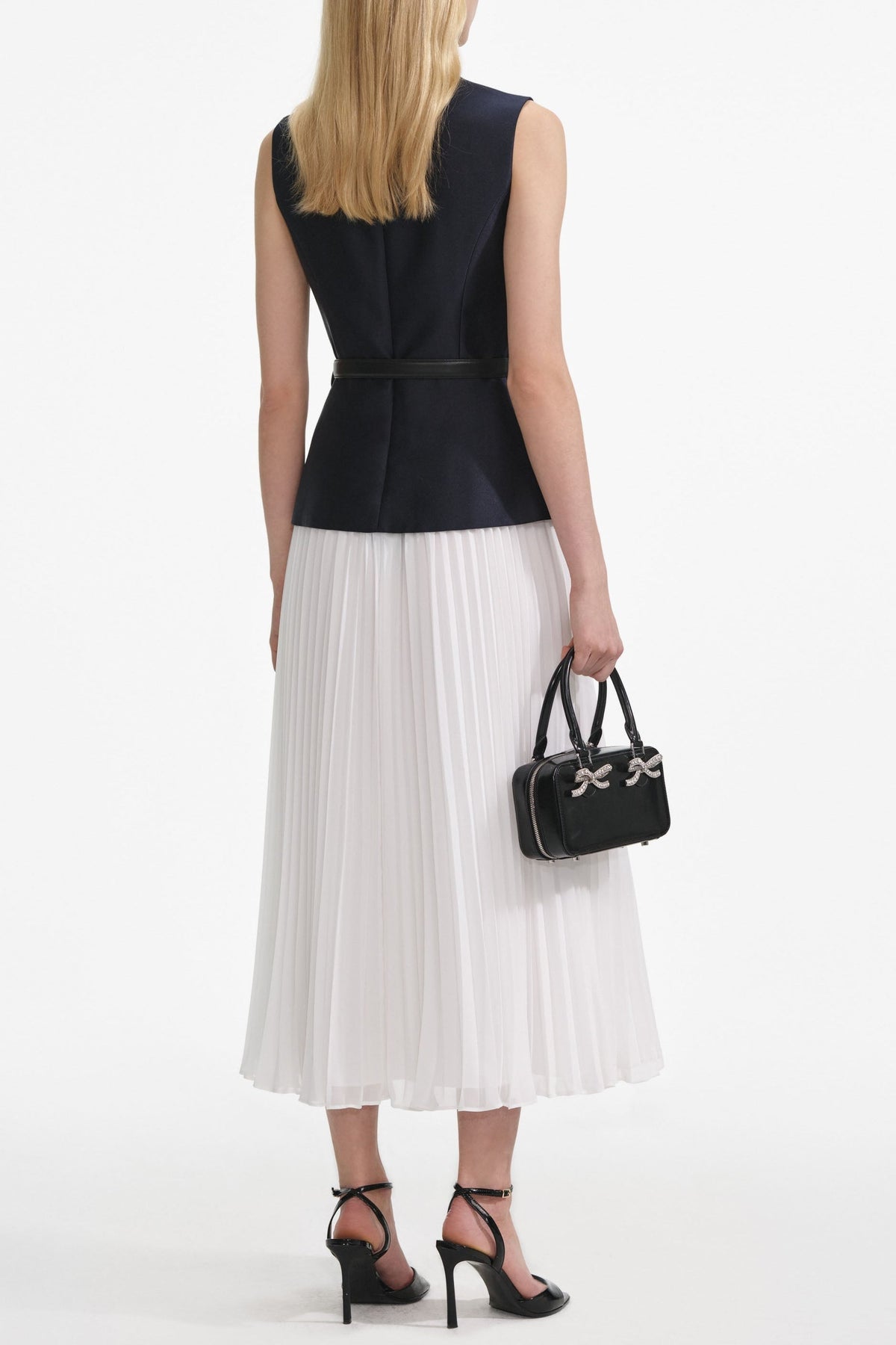 Penny Navy Taffeta Midi Dress Flowering Girl
