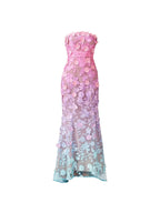 Off-Shoulder Sleeveless Gradient Dress Flowering Girl