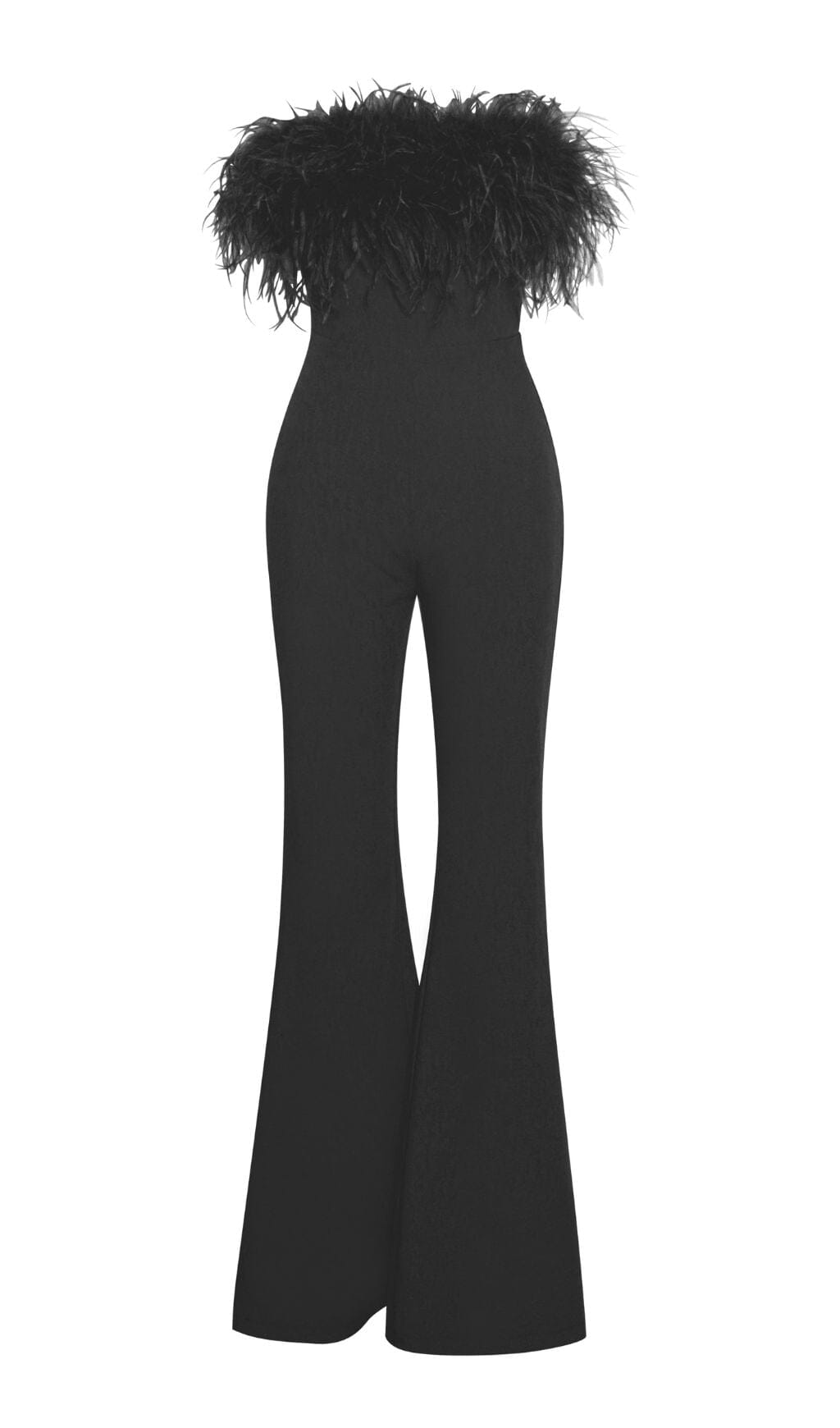 Feather Jumpsuit In Black Flowering Girl