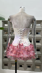 Dalili Pink Corset Top & Skirt Set Flowering Girl