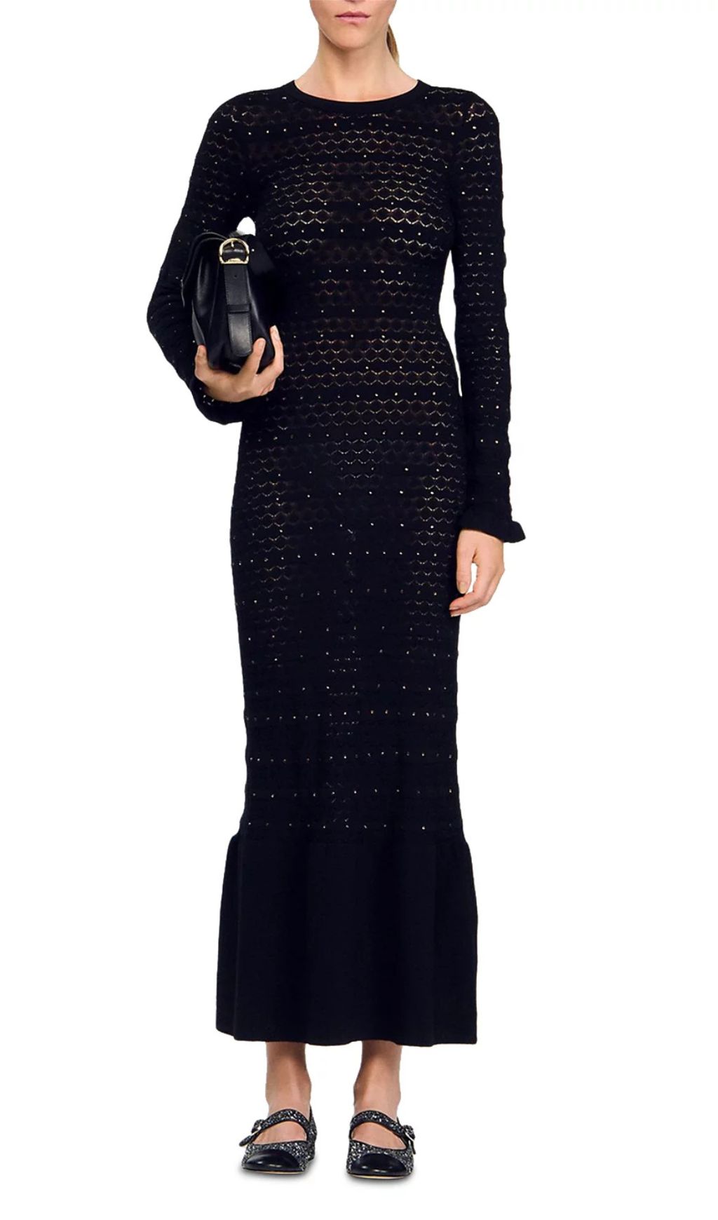 Rhinestone Knit Maxi Dress Flowering Girl